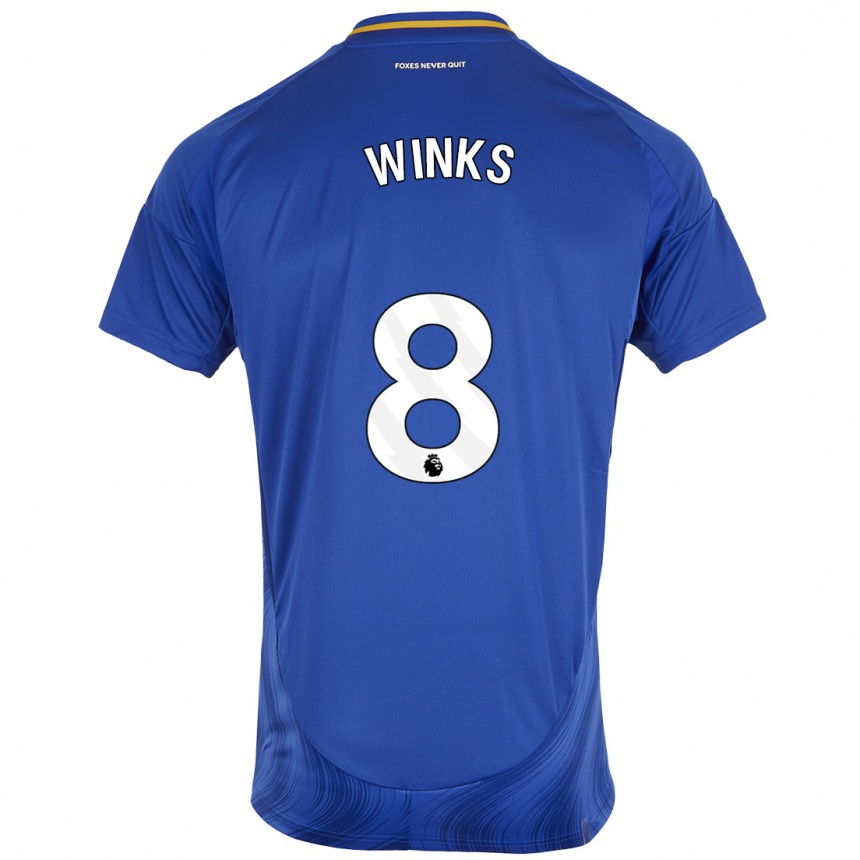 Niño Fútbol Camiseta Harry Winks #8 Azul Blanco 1ª Equipación 2024/25 Perú