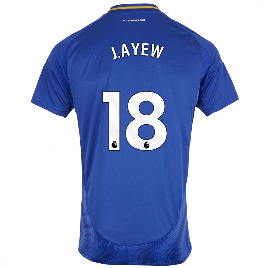 Niño Fútbol Camiseta Ayew #18 Azul Blanco 1ª Equipación 2024/25 Perú