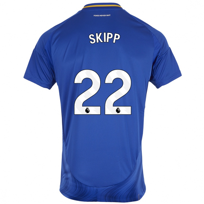 Niño Fútbol Camiseta Oliver Skipp #22 Azul Blanco 1ª Equipación 2024/25 Perú