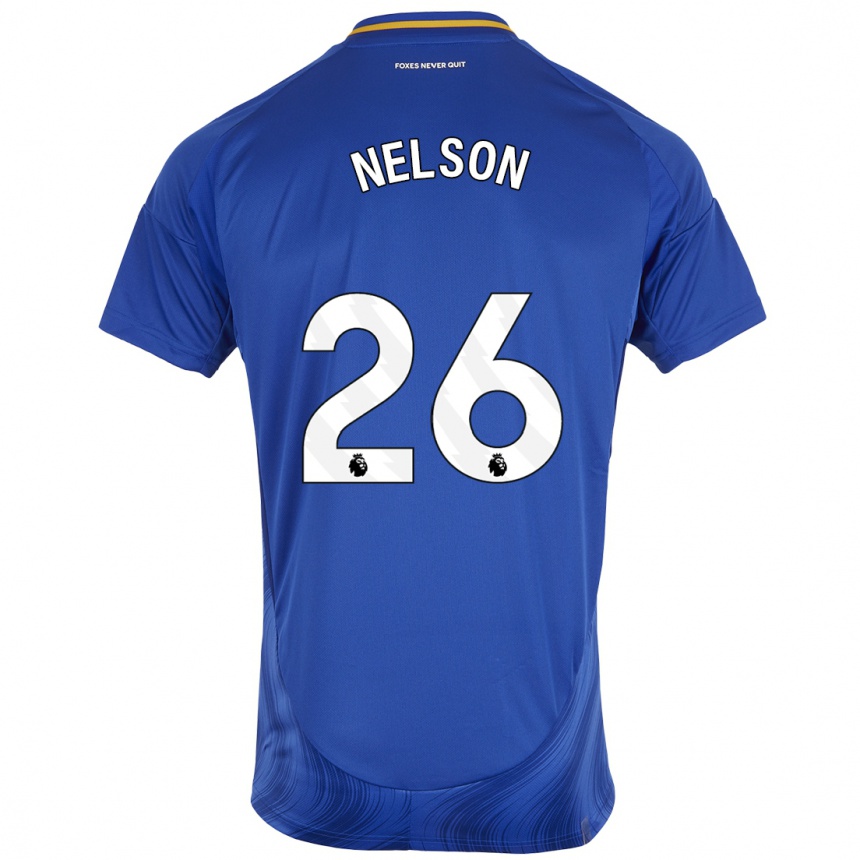 Niño Fútbol Camiseta Ben Nelson #26 Azul Blanco 1ª Equipación 2024/25 Perú