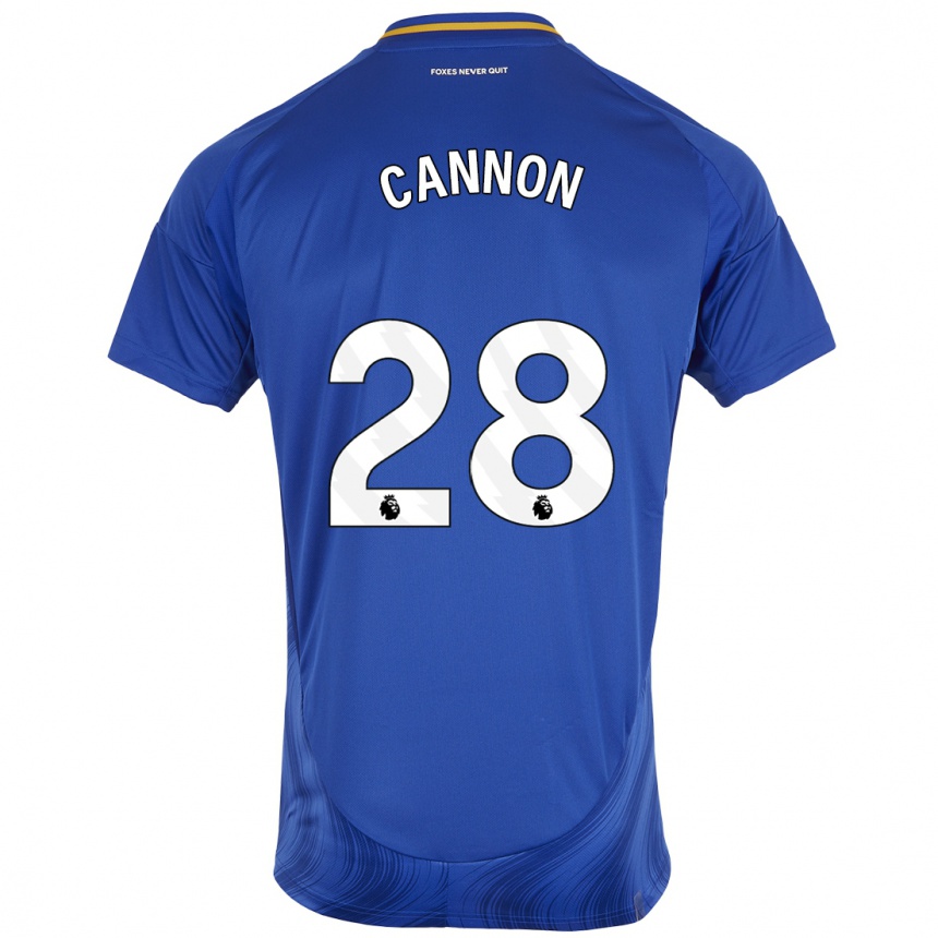 Niño Fútbol Camiseta Thomas Cannon #28 Azul Blanco 1ª Equipación 2024/25 Perú