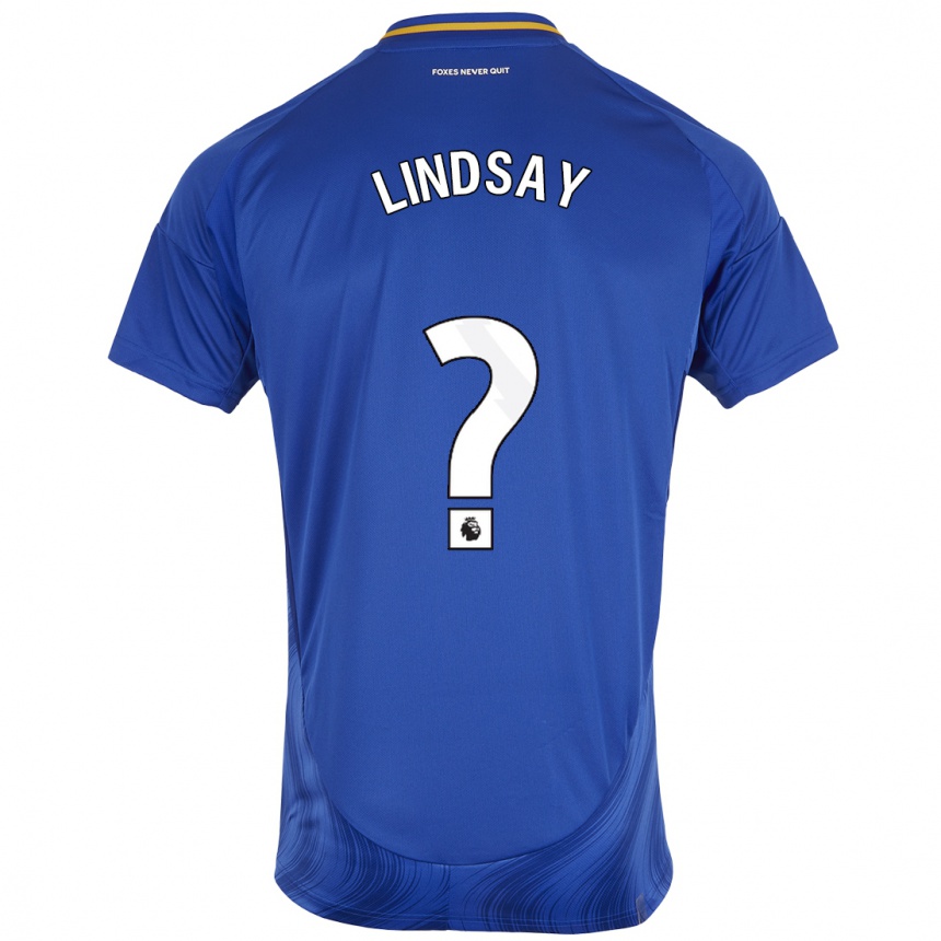 Niño Fútbol Camiseta Jahmari Lindsay #0 Azul Blanco 1ª Equipación 2024/25 Perú