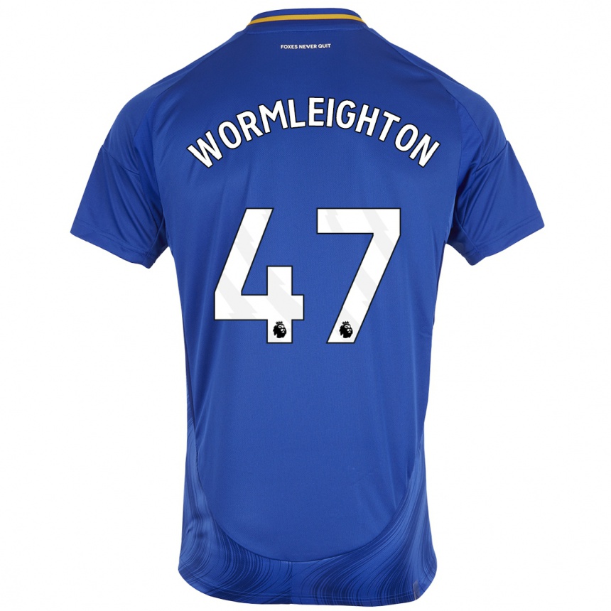 Niño Fútbol Camiseta Joe Wormleighton #47 Azul Blanco 1ª Equipación 2024/25 Perú