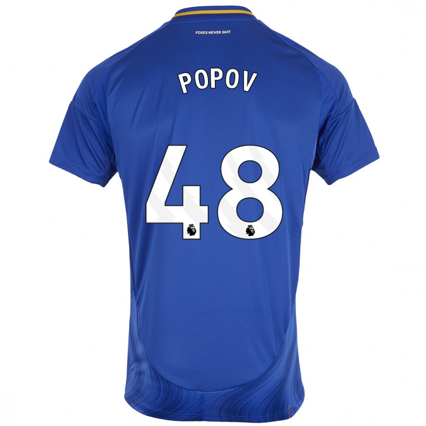 Niño Fútbol Camiseta Chris Popov #48 Azul Blanco 1ª Equipación 2024/25 Perú