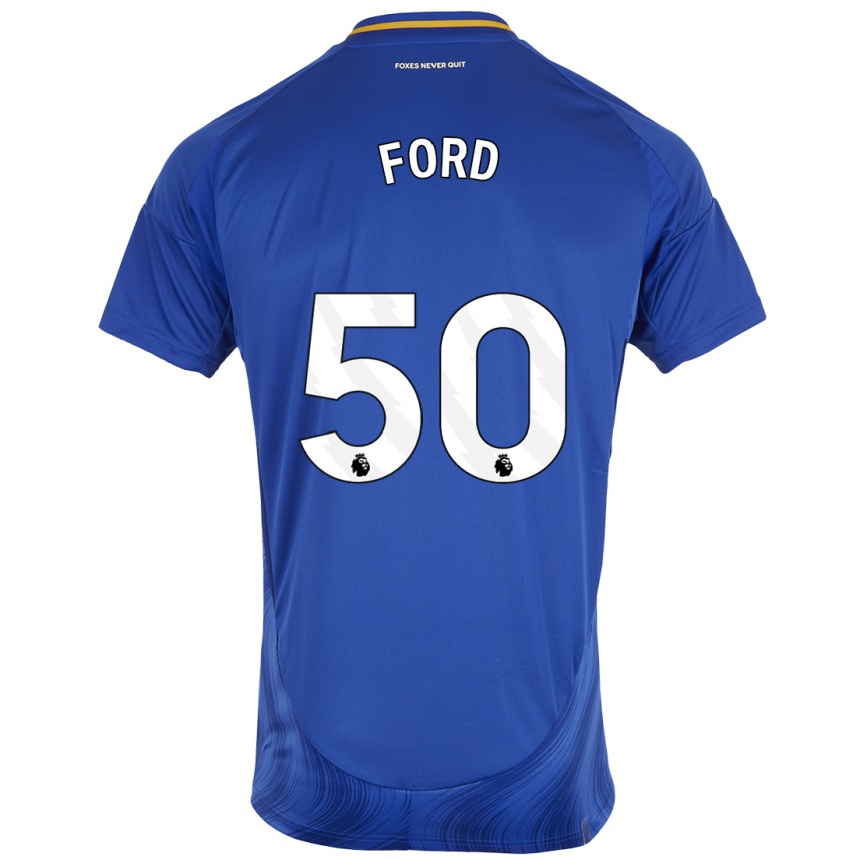 Niño Fútbol Camiseta Harvey Godsmark-Ford #50 Azul Blanco 1ª Equipación 2024/25 Perú