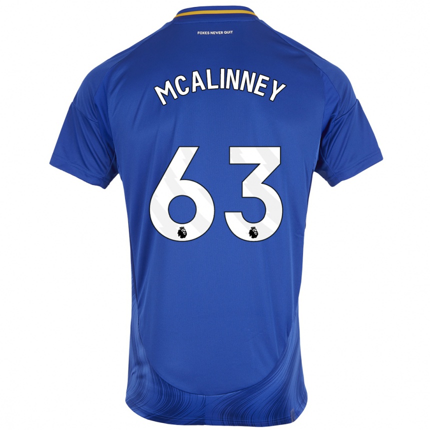 Niño Fútbol Camiseta Liam Mcalinney #63 Azul Blanco 1ª Equipación 2024/25 Perú