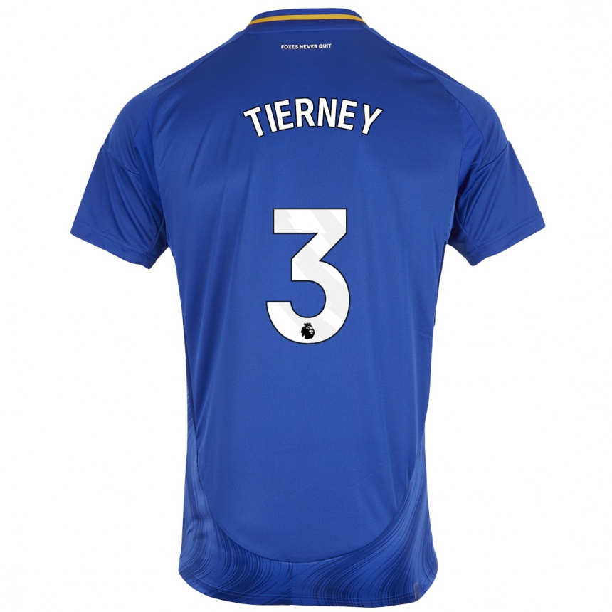 Niño Fútbol Camiseta Sam Tierney #3 Azul Blanco 1ª Equipación 2024/25 Perú