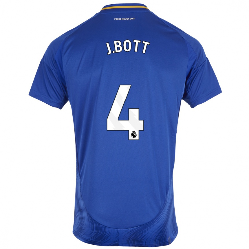 Niño Fútbol Camiseta C. J. Bott #4 Azul Blanco 1ª Equipación 2024/25 Perú