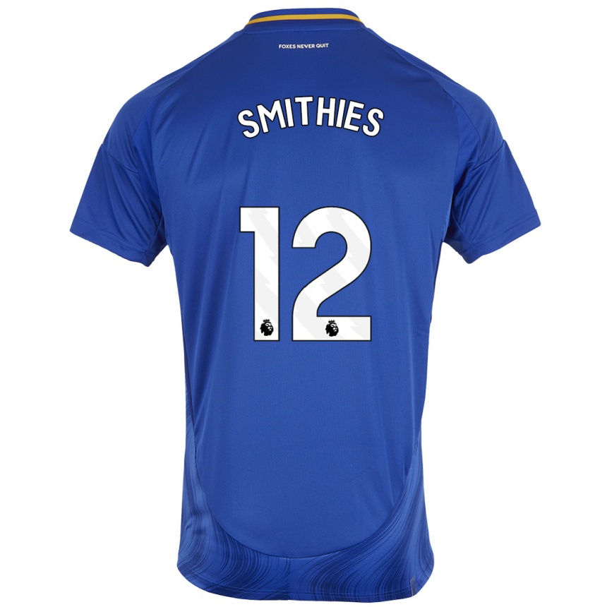 Niño Fútbol Camiseta Alex Smithies #12 Azul Blanco 1ª Equipación 2024/25 Perú