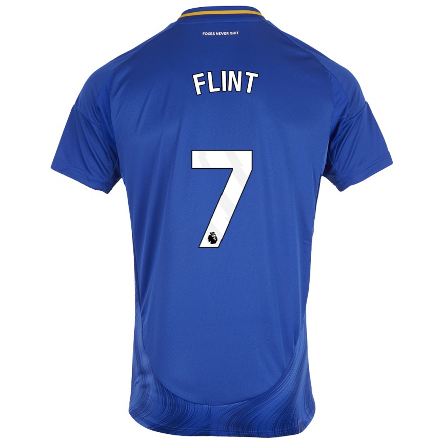 Niño Fútbol Camiseta Natasha Flint #7 Azul Blanco 1ª Equipación 2024/25 Perú