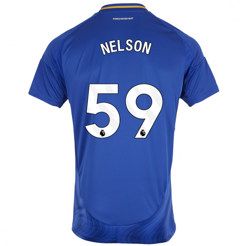 Niño Fútbol Camiseta Ronny Nelson #59 Azul Blanco 1ª Equipación 2024/25 Perú