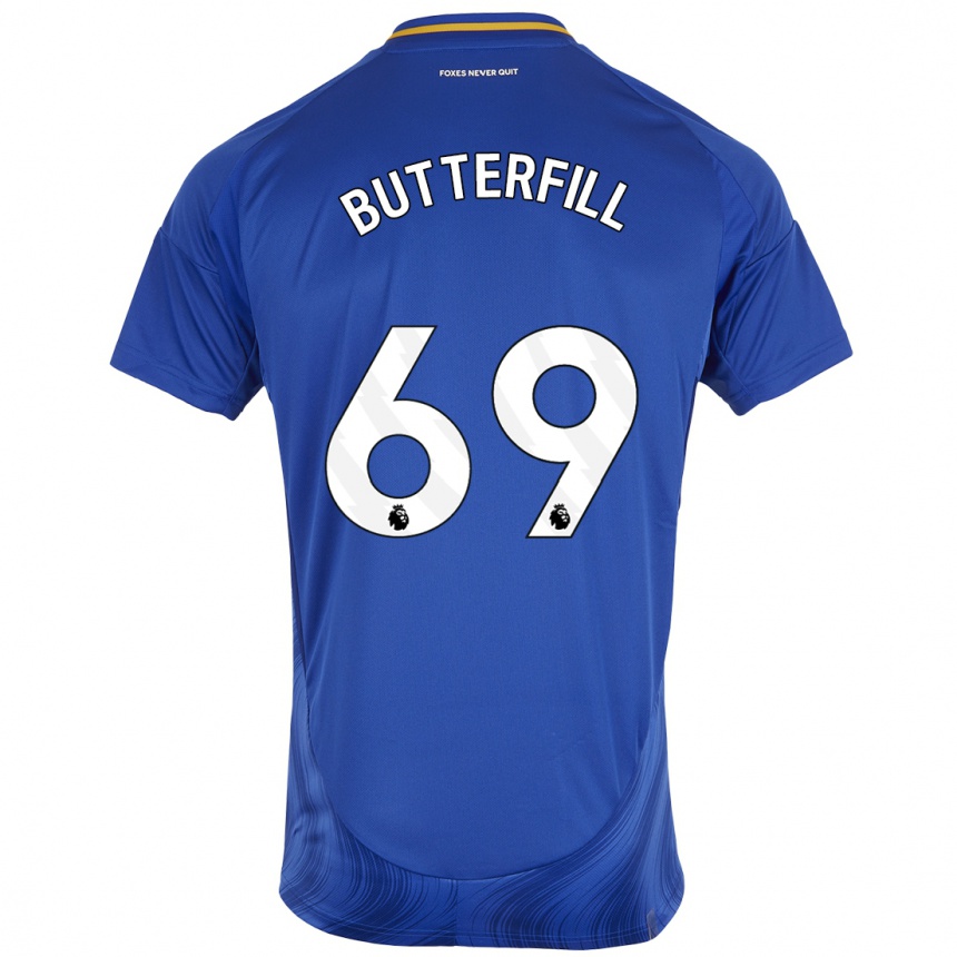 Niño Fútbol Camiseta Jack Butterfill #69 Azul Blanco 1ª Equipación 2024/25 Perú