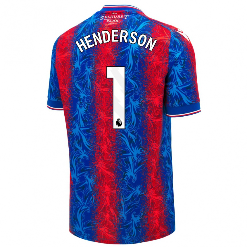 Niño Fútbol Camiseta Dean Henderson #1 Rayas Rojas Y Azules 1ª Equipación 2024/25 Perú