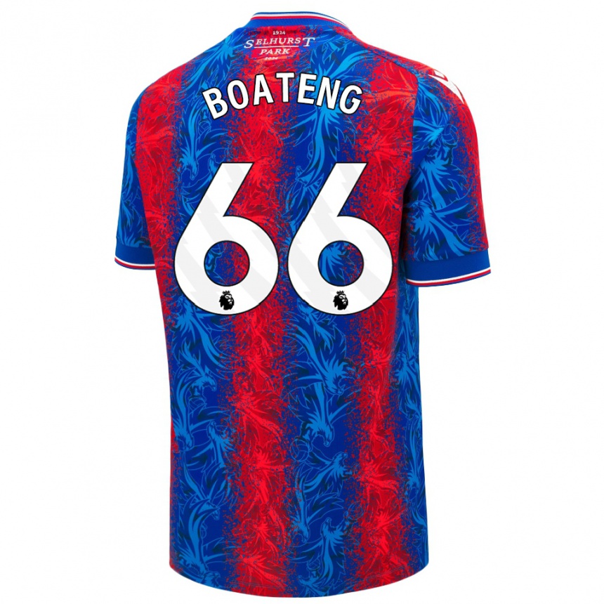 Niño Fútbol Camiseta David Boateng #66 Rayas Rojas Y Azules 1ª Equipación 2024/25 Perú