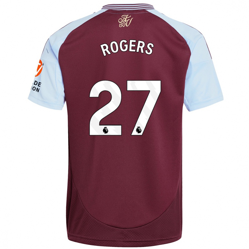 Niño Fútbol Camiseta Morgan Rogers #27 Borgoña Azul Cielo 1ª Equipación 2024/25 Perú