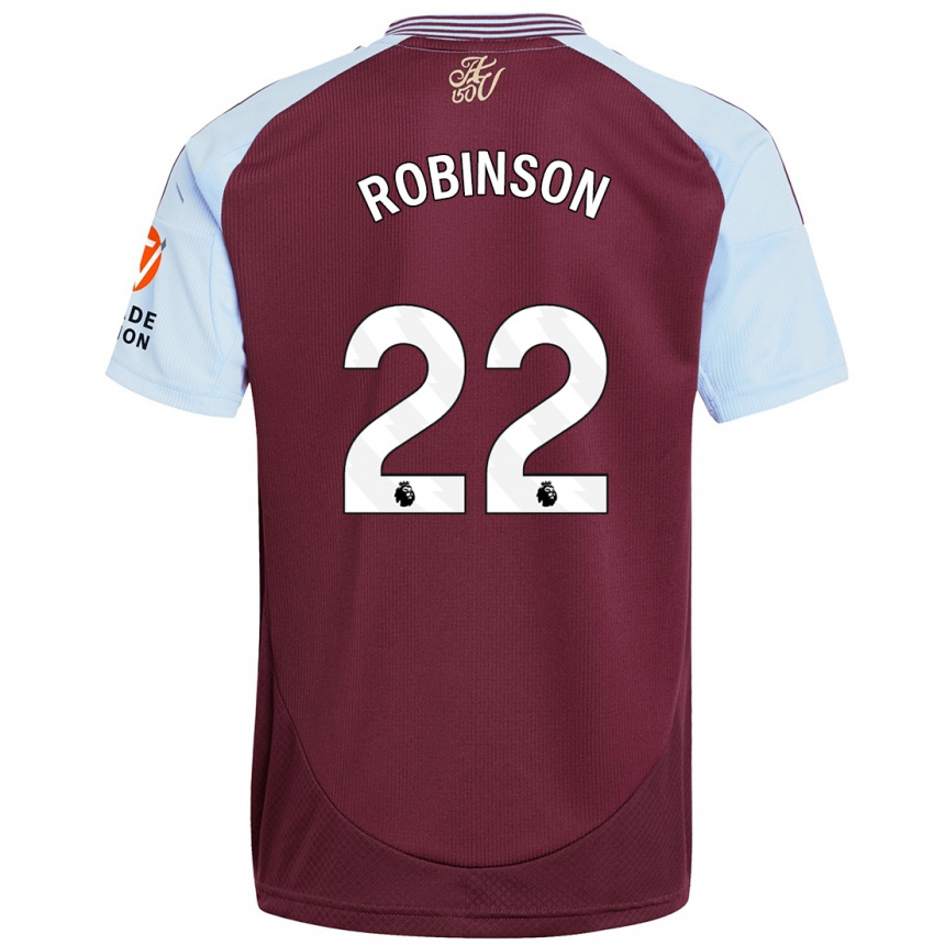 Niño Fútbol Camiseta Katie Robinson #22 Borgoña Azul Cielo 1ª Equipación 2024/25 Perú