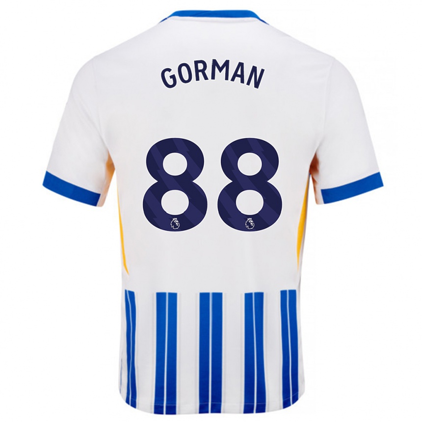 Niño Fútbol Camiseta Ronnie Gorman #88 Blanco Azul Rayas 1ª Equipación 2024/25 Perú