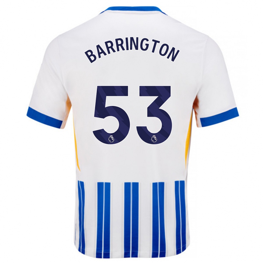 Niño Fútbol Camiseta Luca Barrington #53 Blanco Azul Rayas 1ª Equipación 2024/25 Perú