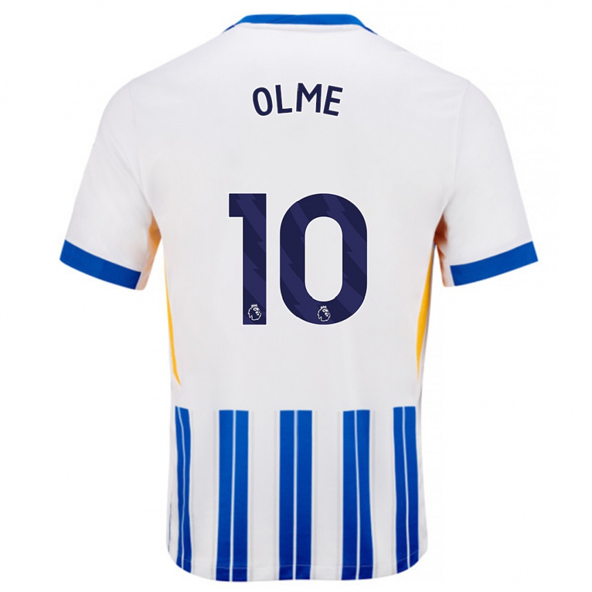 Niño Fútbol Camiseta Julia Margareta Zigiotti Olme #10 Blanco Azul Rayas 1ª Equipación 2024/25 Perú