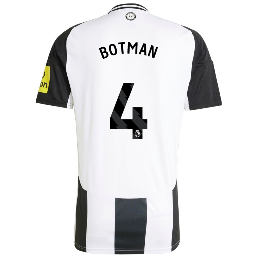 Niño Fútbol Camiseta Sven Botman #4 Blanco Negro 1ª Equipación 2024/25 Perú