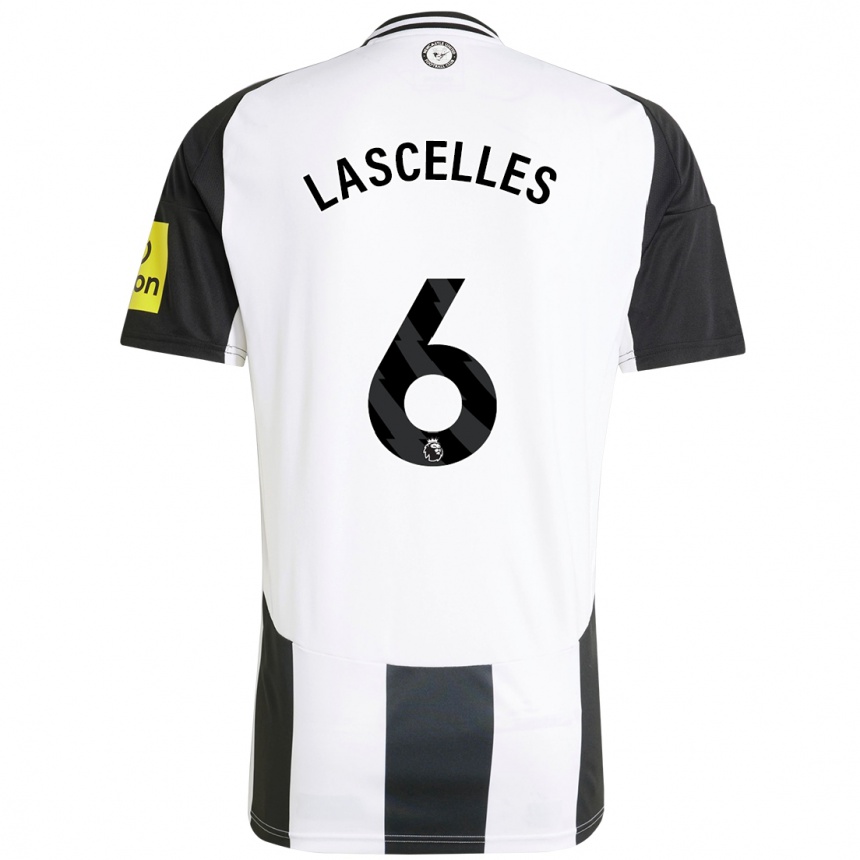 Niño Fútbol Camiseta Jamaal Lascelles #6 Blanco Negro 1ª Equipación 2024/25 Perú