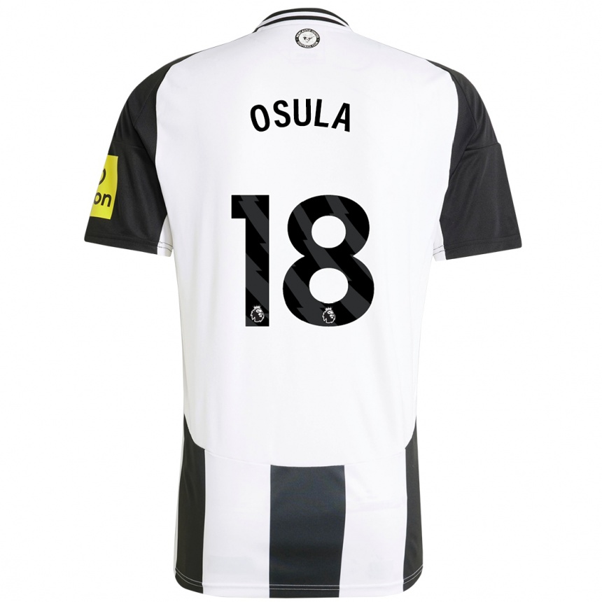 Niño Fútbol Camiseta William Osula #18 Blanco Negro 1ª Equipación 2024/25 Perú