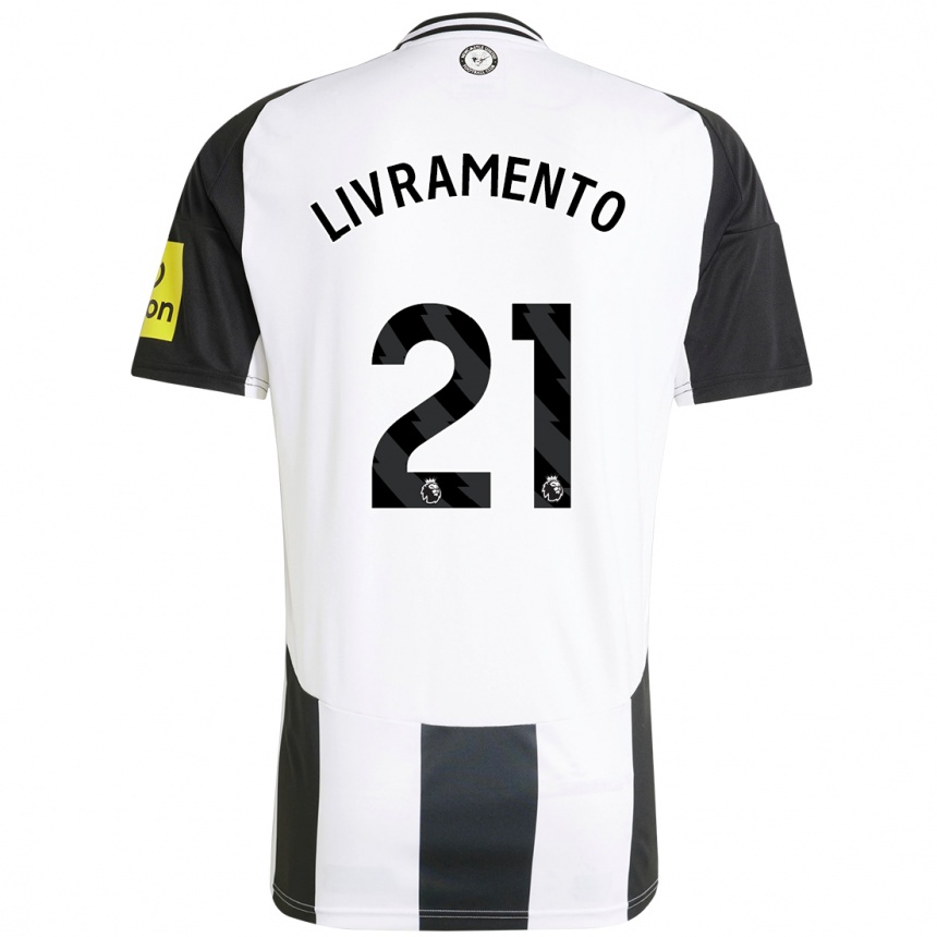 Niño Fútbol Camiseta Tino Livramento #21 Blanco Negro 1ª Equipación 2024/25 Perú