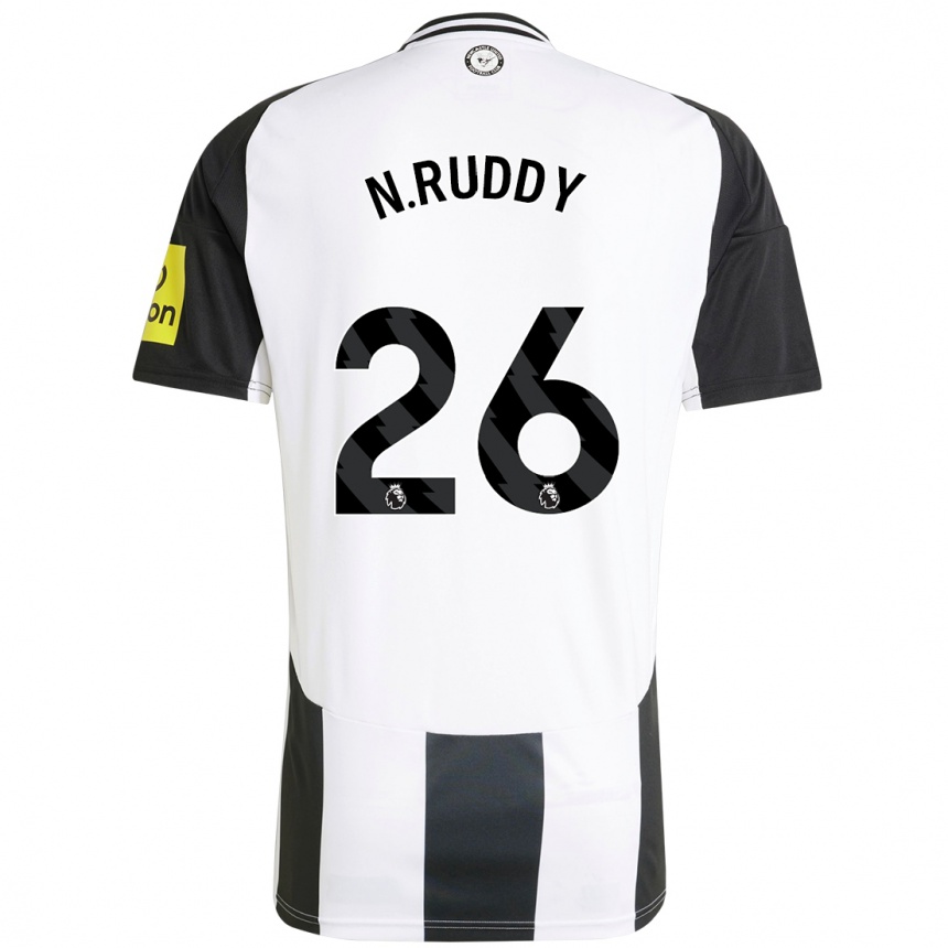 Niño Fútbol Camiseta John Ruddy #26 Blanco Negro 1ª Equipación 2024/25 Perú