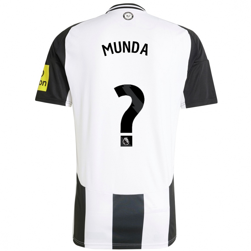 Niño Fútbol Camiseta Anthony Munda #0 Blanco Negro 1ª Equipación 2024/25 Perú