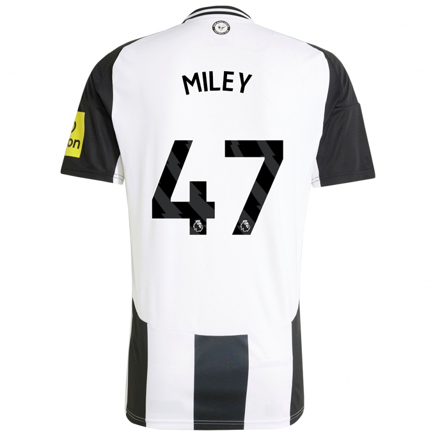 Niño Fútbol Camiseta Jamie Miley #47 Blanco Negro 1ª Equipación 2024/25 Perú