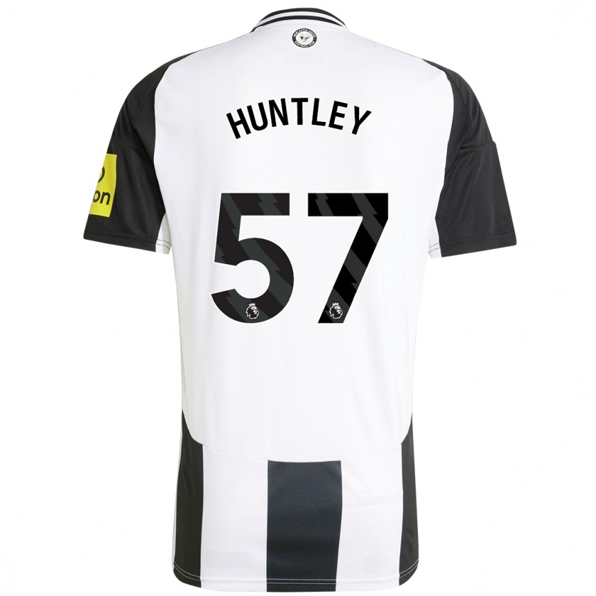 Niño Fútbol Camiseta James Huntley #57 Blanco Negro 1ª Equipación 2024/25 Perú