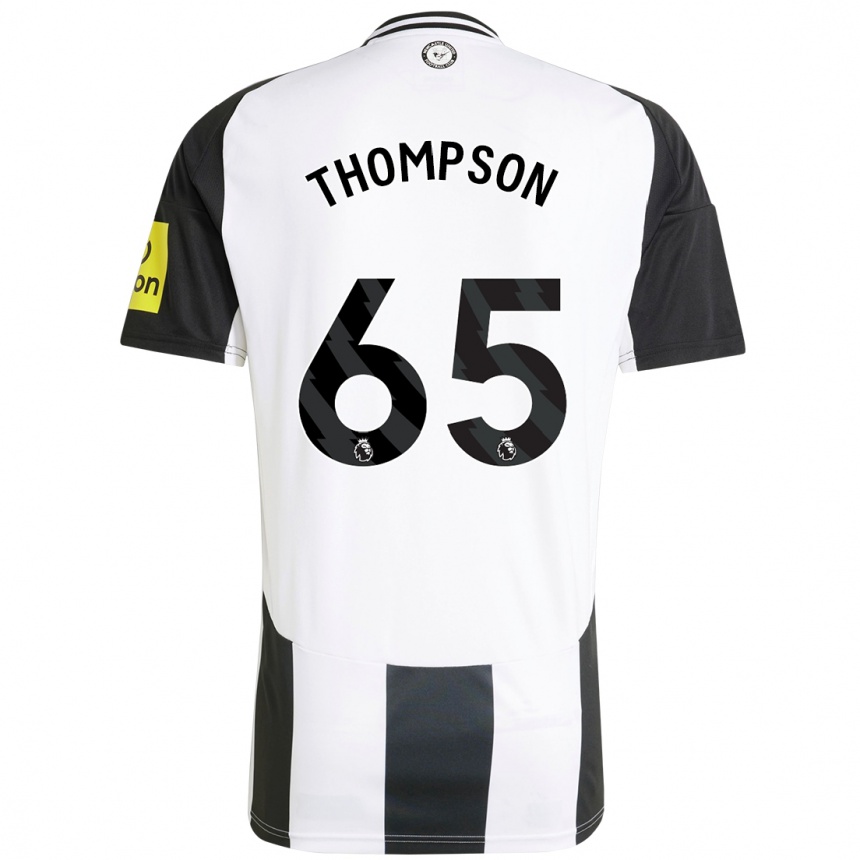 Niño Fútbol Camiseta Ciaran Thompson #65 Blanco Negro 1ª Equipación 2024/25 Perú