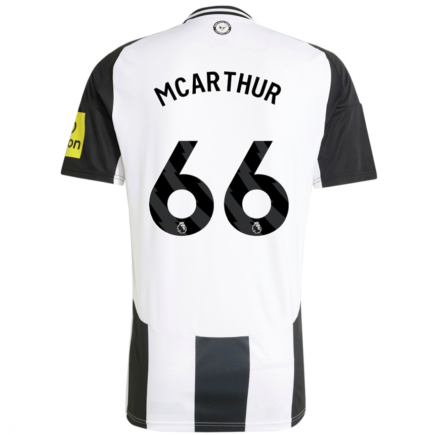 Niño Fútbol Camiseta Charlie Mcarthur #66 Blanco Negro 1ª Equipación 2024/25 Perú