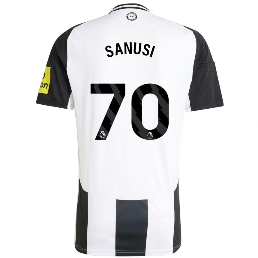 Niño Fútbol Camiseta Trevan Sanusi #70 Blanco Negro 1ª Equipación 2024/25 Perú