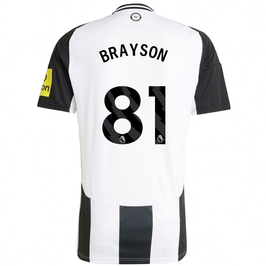 Niño Fútbol Camiseta Joe Brayson #81 Blanco Negro 1ª Equipación 2024/25 Perú