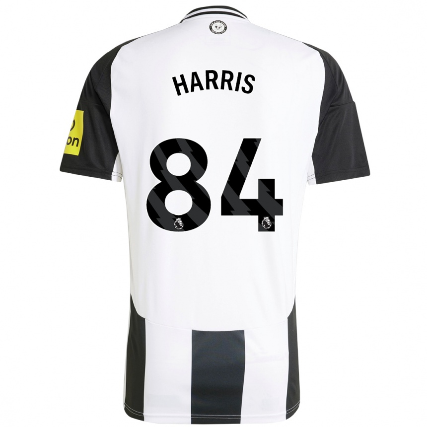 Niño Fútbol Camiseta Aidan Harris #84 Blanco Negro 1ª Equipación 2024/25 Perú