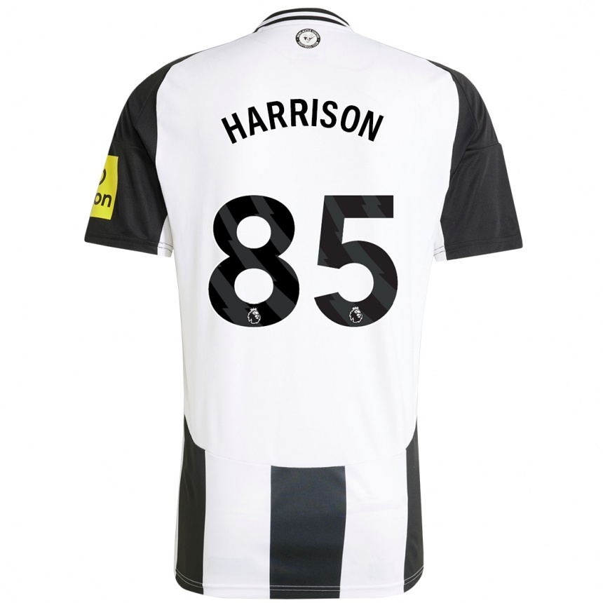 Niño Fútbol Camiseta Adam Harrison #85 Blanco Negro 1ª Equipación 2024/25 Perú