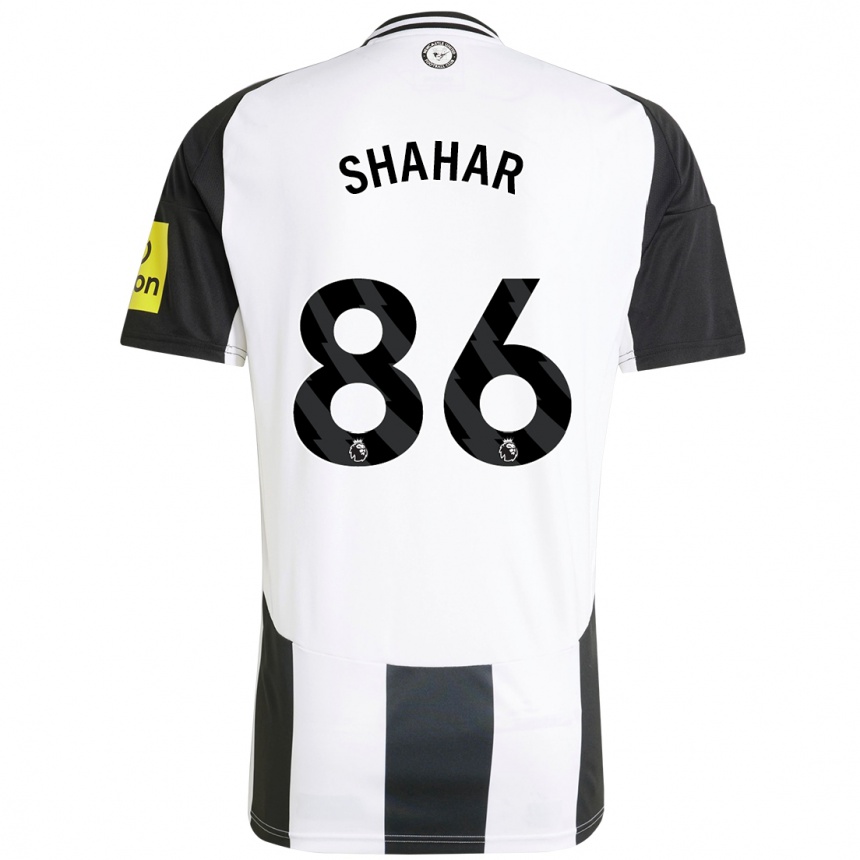 Niño Fútbol Camiseta Leo Shahar #86 Blanco Negro 1ª Equipación 2024/25 Perú