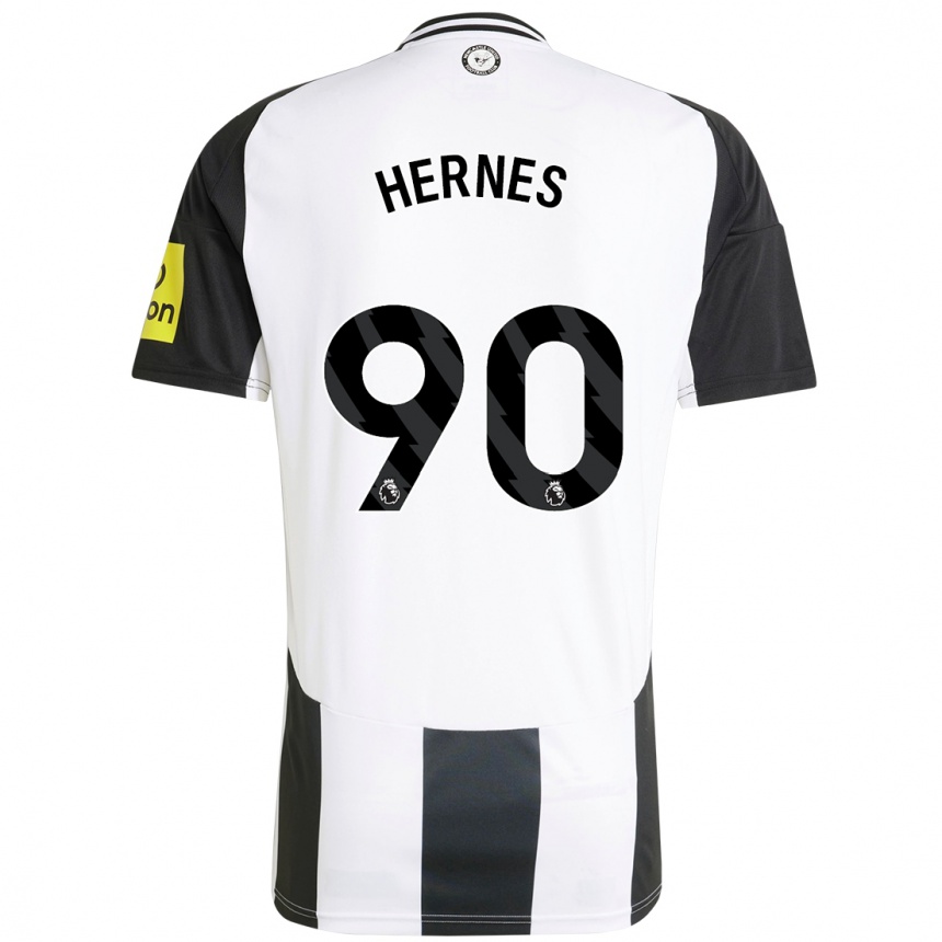 Niño Fútbol Camiseta Travis Hernes #90 Blanco Negro 1ª Equipación 2024/25 Perú