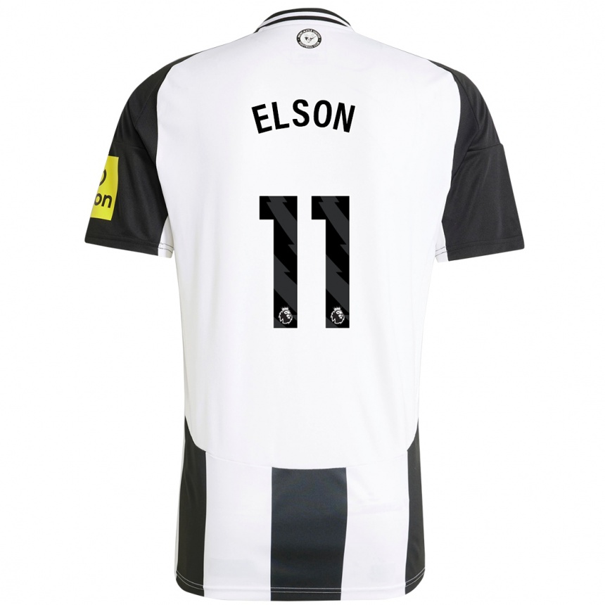 Niño Fútbol Camiseta Kacie Elson #11 Blanco Negro 1ª Equipación 2024/25 Perú