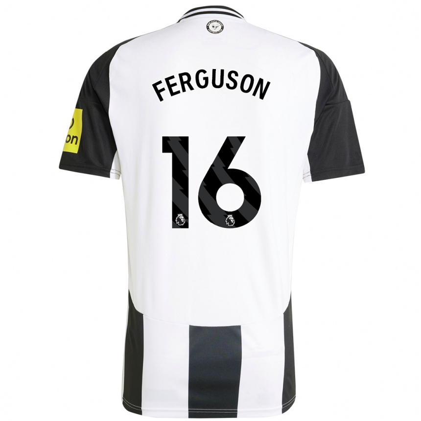 Niño Fútbol Camiseta Becky Ferguson #16 Blanco Negro 1ª Equipación 2024/25 Perú