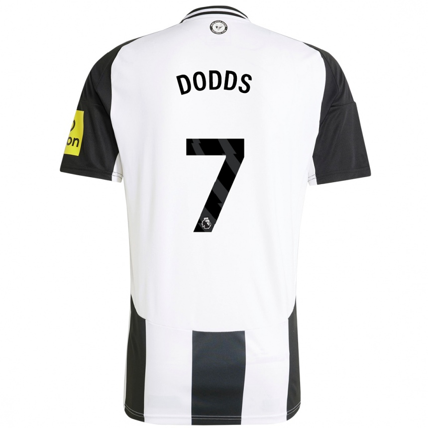 Niño Fútbol Camiseta Tyler Dodds #7 Blanco Negro 1ª Equipación 2024/25 Perú