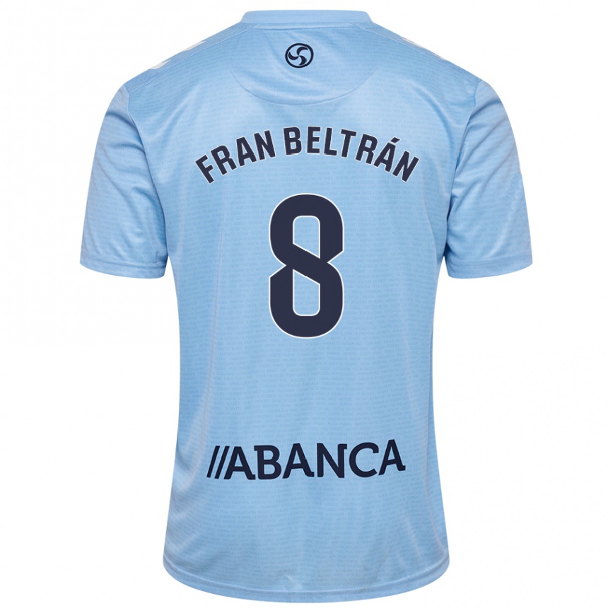 Niño Fútbol Camiseta Fran Beltrán #8 Azul Cielo 1ª Equipación 2024/25 Perú