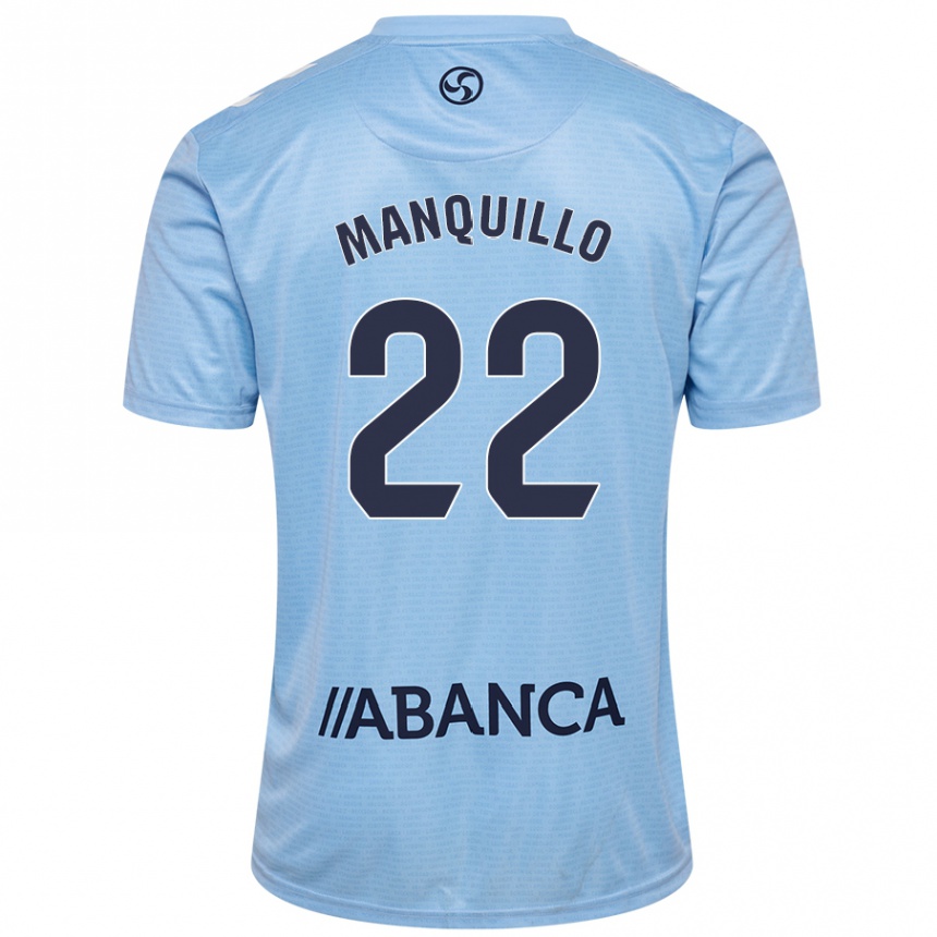 Niño Fútbol Camiseta Javier Manquillo #22 Azul Cielo 1ª Equipación 2024/25 Perú