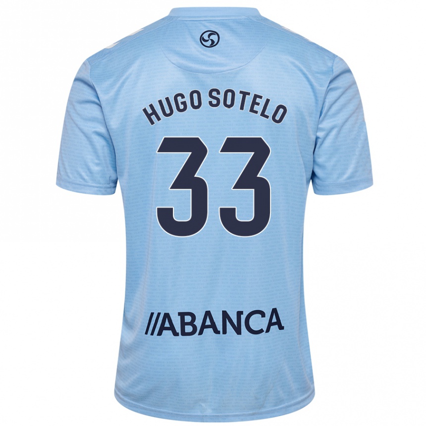 Niño Fútbol Camiseta Hugo Sotelo #33 Azul Cielo 1ª Equipación 2024/25 Perú