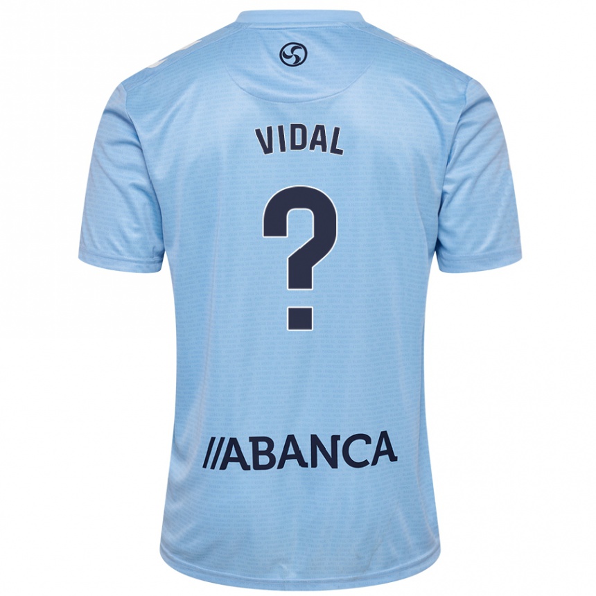 Niño Fútbol Camiseta Marc Vidal #0 Azul Cielo 1ª Equipación 2024/25 Perú