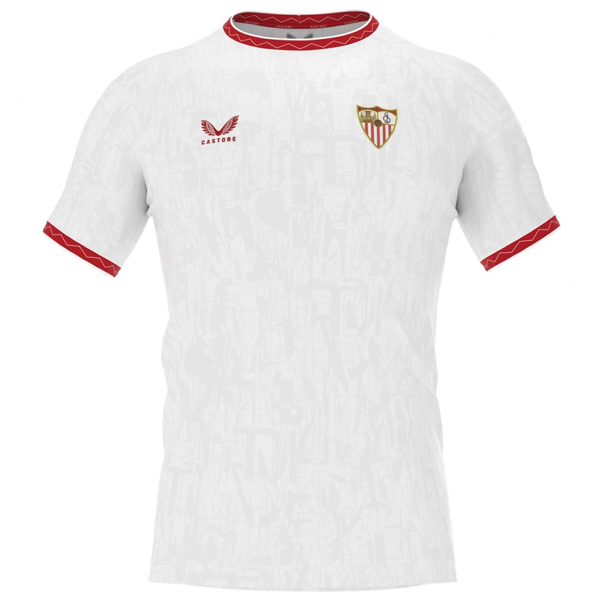 Niño Fútbol Camiseta Tanguy Nianzou #24 Blanco Rojo 1ª Equipación 2024/25 Perú