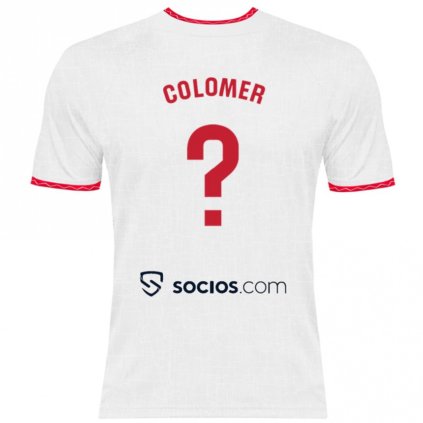 Niño Fútbol Camiseta Carlos Colomer #0 Blanco Rojo 1ª Equipación 2024/25 Perú