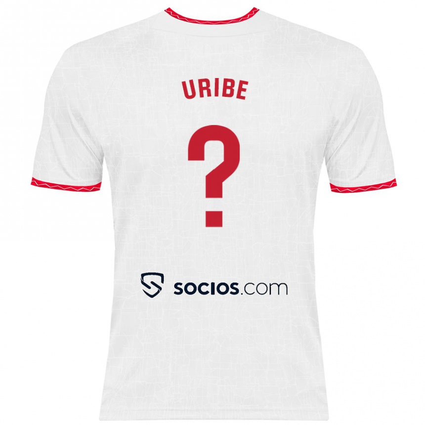 Niño Fútbol Camiseta Raúl Uribe #0 Blanco Rojo 1ª Equipación 2024/25 Perú