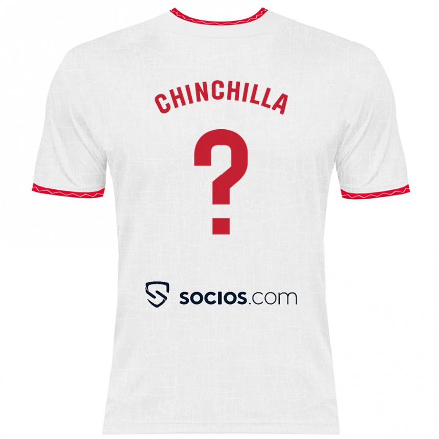 Niño Fútbol Camiseta Gustavo Chinchilla #0 Blanco Rojo 1ª Equipación 2024/25 Perú